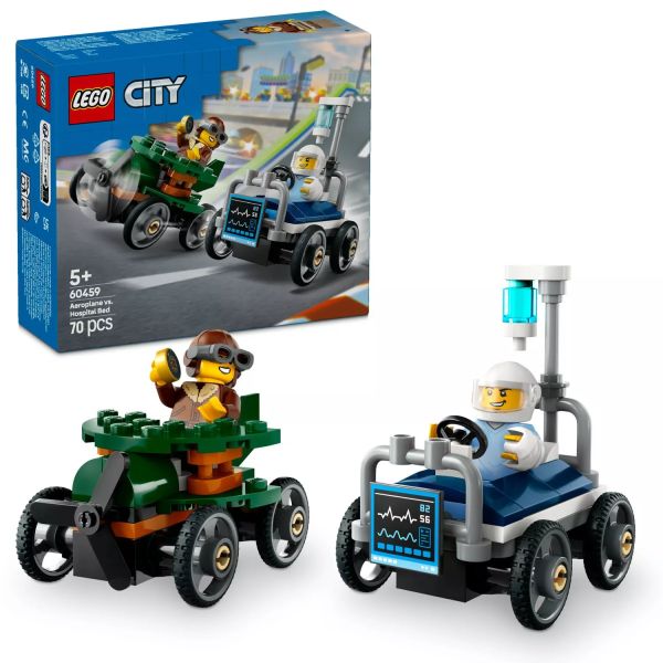 LEGO® City Repülő vs. kórházi ágy, versenyautós csomag 60459