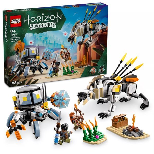 LEGO® Horizon Adventures Aloy és Varl a páncéljáró és a fűrészfog ellen 77037
