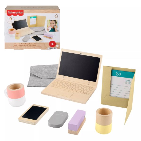 Fisher-Price: Wood Home Office játékszett, fa