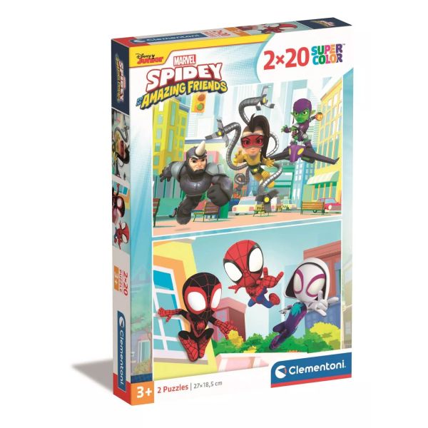 Clementoni: SuperColor Póki és csodálatos barátai - 2 x 20 darabos puzzle