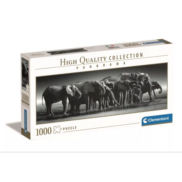 Clementoni: High Quality Collection, Elefántcsorda - 1000 darabos panoráma puzzle akciós termékkép 1