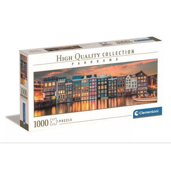 Clementoni: High Quality Collection, Amszterdami fények - 1000 darabos panoráma puzzle akciós termékkép 1