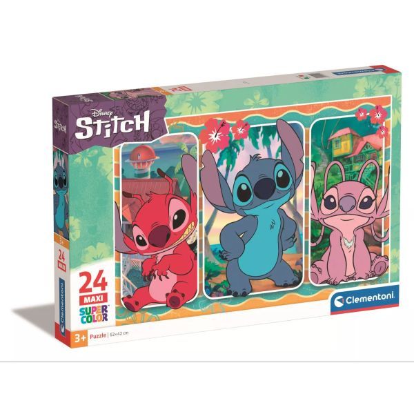 Clementoni: SuperColor, Stitch - 24 darabos maxi puzzle akciós termékkép 1