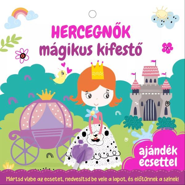 Hercegnők mágikus kifestő - Ajándék ecsettel akciós termékkép 1