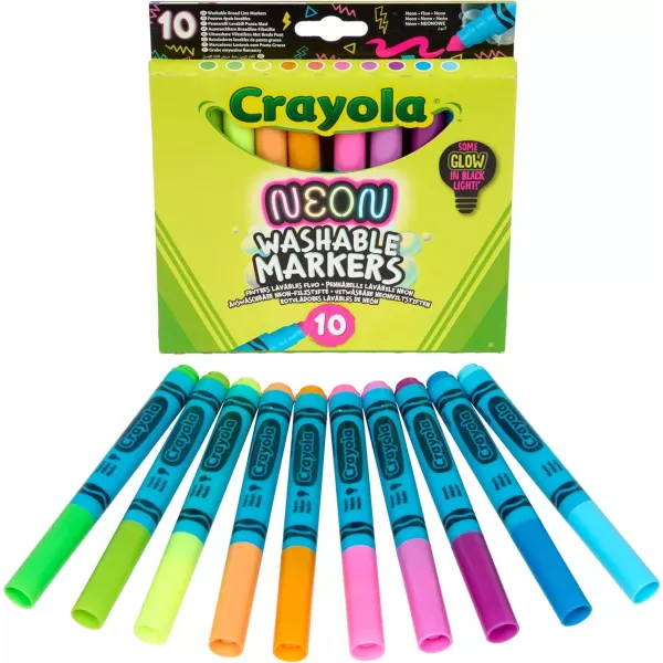 Marcadores Laváveis Crayola: Conjunto de canetas neon laváveis - 10 unidades