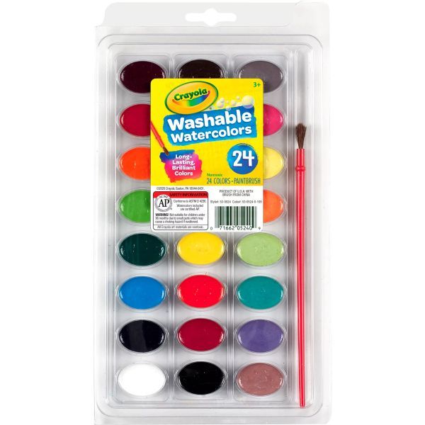 Crayola Washable: Kimosható vízfestékkészlet - 24 db-os akciós termékkép 1