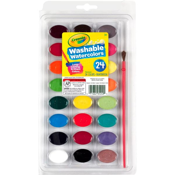 Crayola Washable: Kimosható vízfestékkészlet - 24 db-os