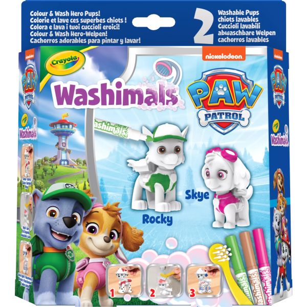 Crayola Washimals: Kimosható Mancs őrjárat figura, 2 db - többféle