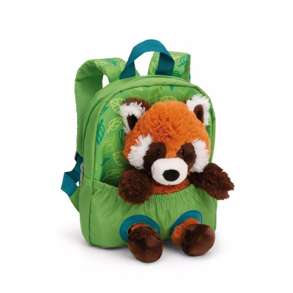 NICI: Hátizsák vörös panda plüssfigurával, zöld - 21 x 26 cm akciós termékkép 1