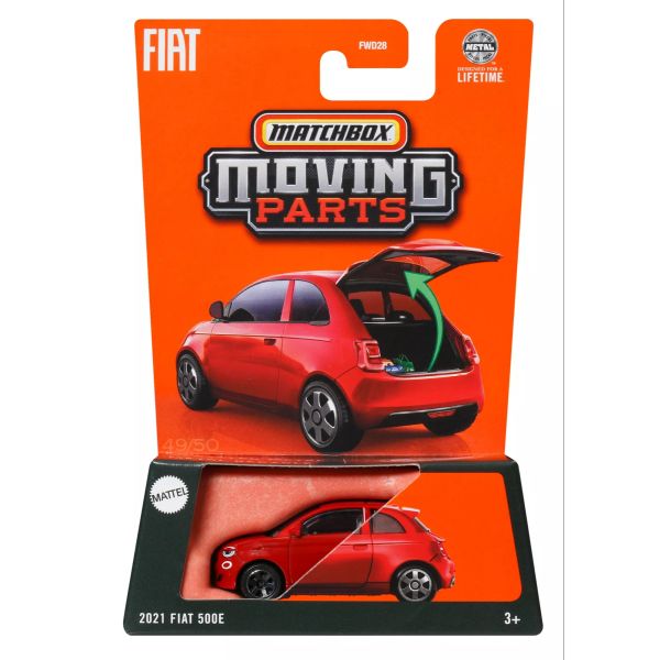 Matchbox: Nyitható kisautó - 2021 Fiat 500E