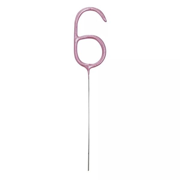 Számos tortacsillagszóró - pink, 6-os akciós termékkép 1