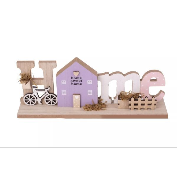 Fa dekoráció „Home&quot; felirattal - 30 x 12 cm akciós termékkép 1