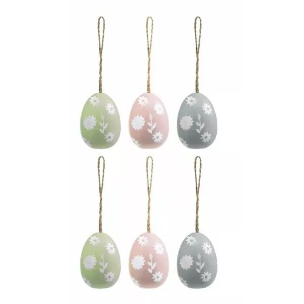Värviliste loodusemustritega dekoratiivne munakomplekt, 6 cm - 6 tk