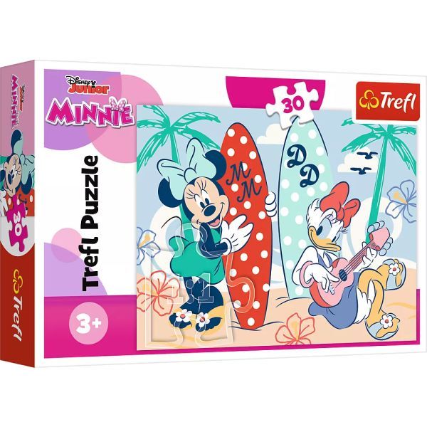 Trefl: Minnie és Daisy a tengerparton - 30 darabos puzzle akciós termékkép 1