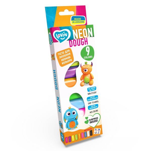 Okto Lovin: Gyurma szett neon színekben - 9 db-os akciós termékkép 1