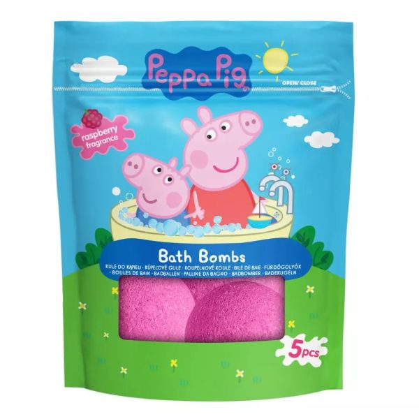 Peppa malac: Fürdőbomba, 5 x 50 g - málna illatú