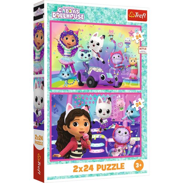 Trefl: Gabi babaháza, Játék Gabival - 2 x 24 darabos puzzle