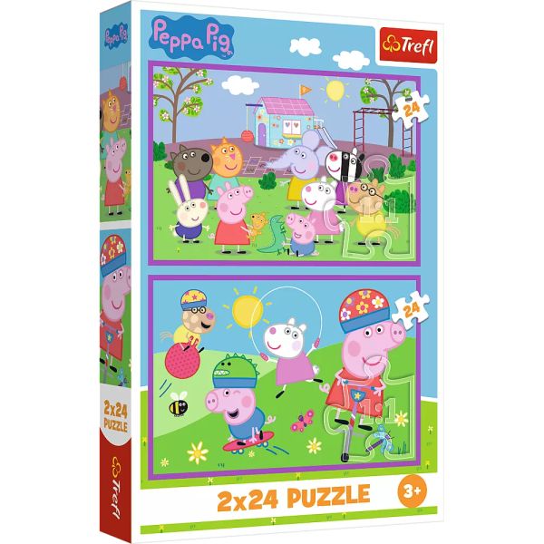 Trefl: Peppa a játszótéren - 2 x 24 darabos puzzle