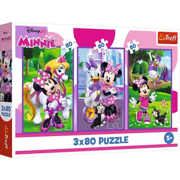 Trefl: Minnie egér és barátai - 3 x 80 darabos puzzle akciós termékkép 1