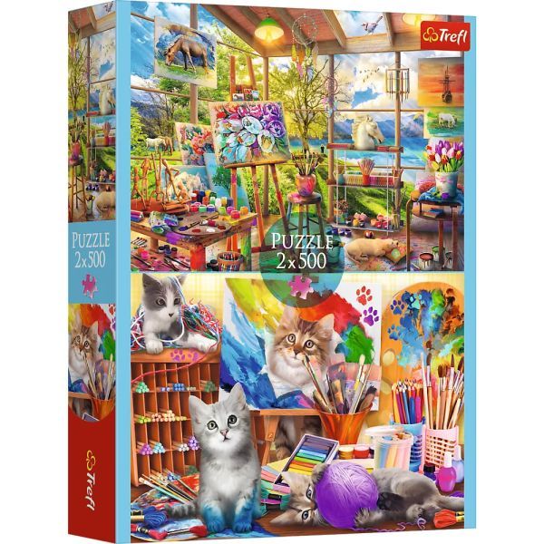 Trefl: A festészet művészete - 2 x 500 darabos puzzle akciós termékkép 1