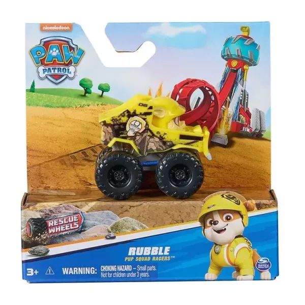 Mancs őrjárat: Pup Squad versenyzők kisautó, 1:64 - Rubble