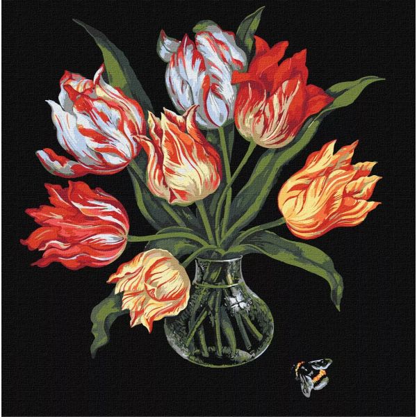 Ideyka: Colorear por números, tulipanes - 40 x 40 cm