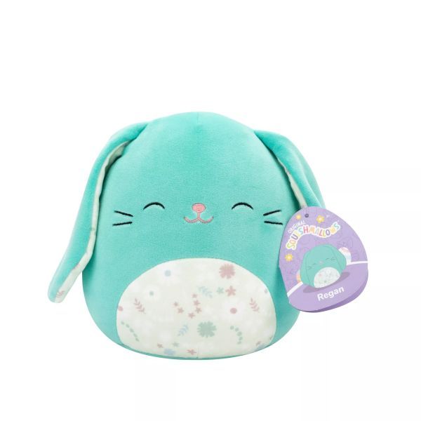 Squishmallows: Regan, a türkiz nyuszi virágos hassal - 20 cm akciós termékkép 1