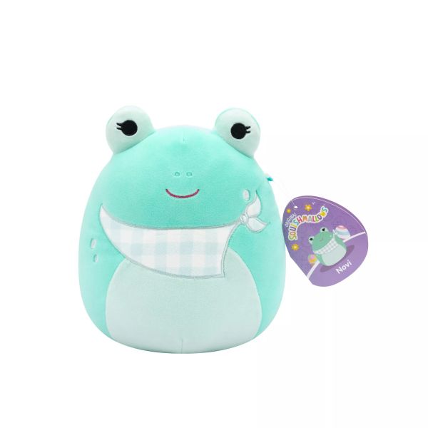 Squishmallows: Novi, a zöldeskék béka tarka kendővel - 20 cm