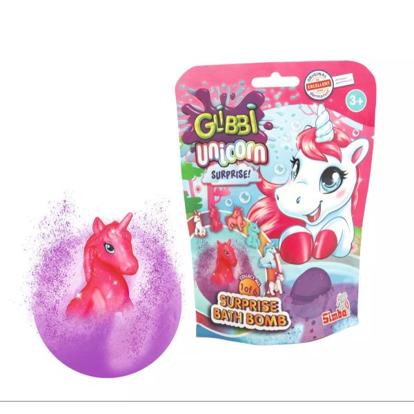 Glibbi: Bombă de baie surpriză cu figurină unicorn