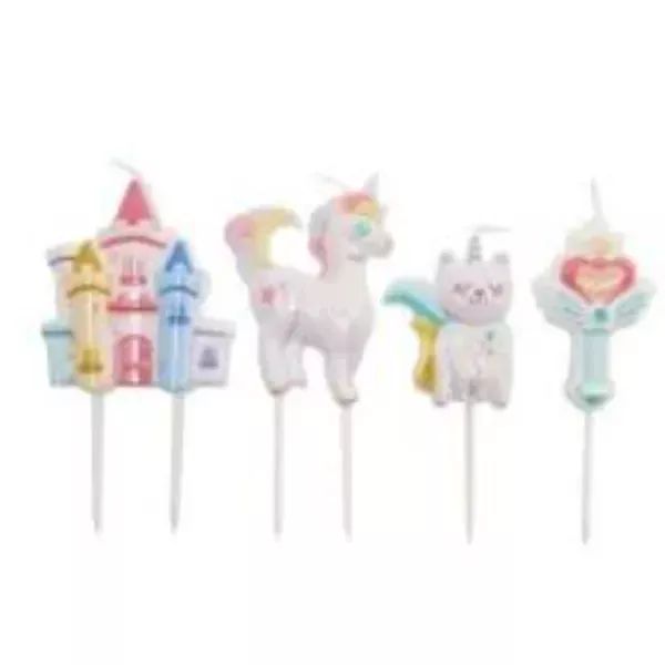 Unikornis party gyertya csomag - 4 db-os