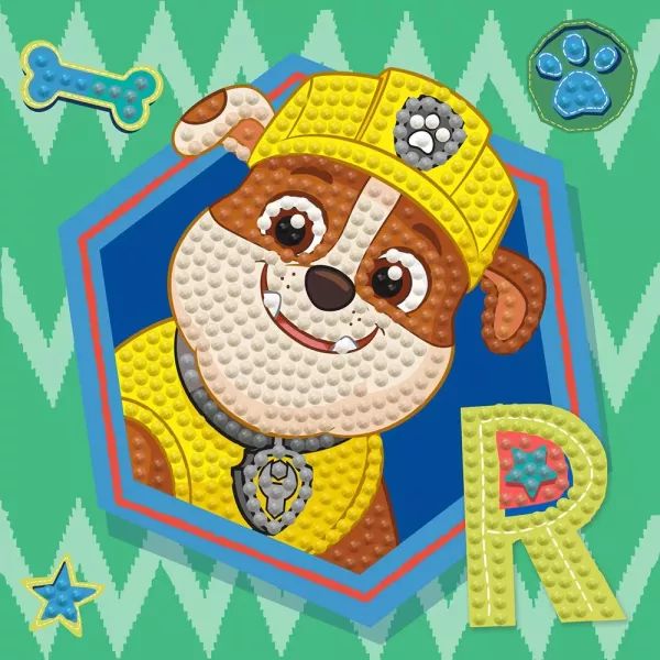 Diamond Dotz Dotzies: Mancs őrjárat, Rubble gyémántszemes képkészítő szett - 18 x 18 cm akciós termékkép 1
