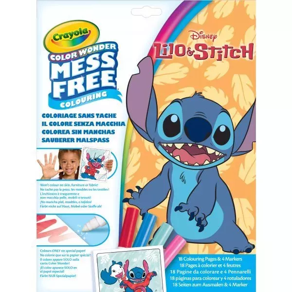 Crayola Color Wonder: Lilo & Stitch maszatmentes kifestő készlet mappában CSOMAGOLÁSSÉRÜLT