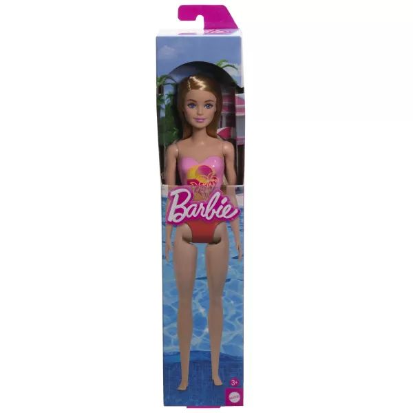 Barbie: Szőke hajú baba rózsaszín pálmafás fürdőruhában akciós termékkép 1