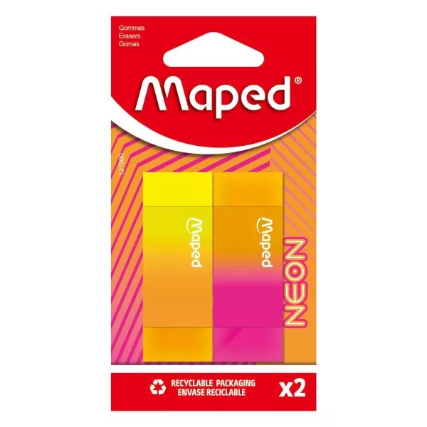 Maped: Neon radír - 2 db-os akciós termékkép 1