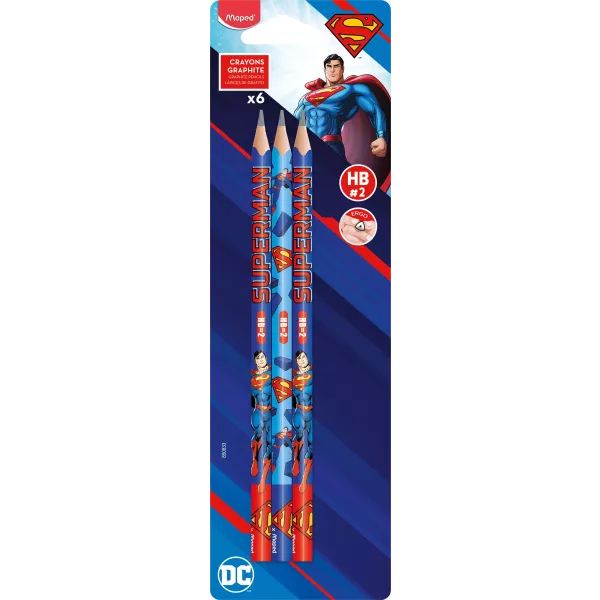 Superman: Grafitceruza, háromszögletű, HB - 6 db-os akciós termékkép 1