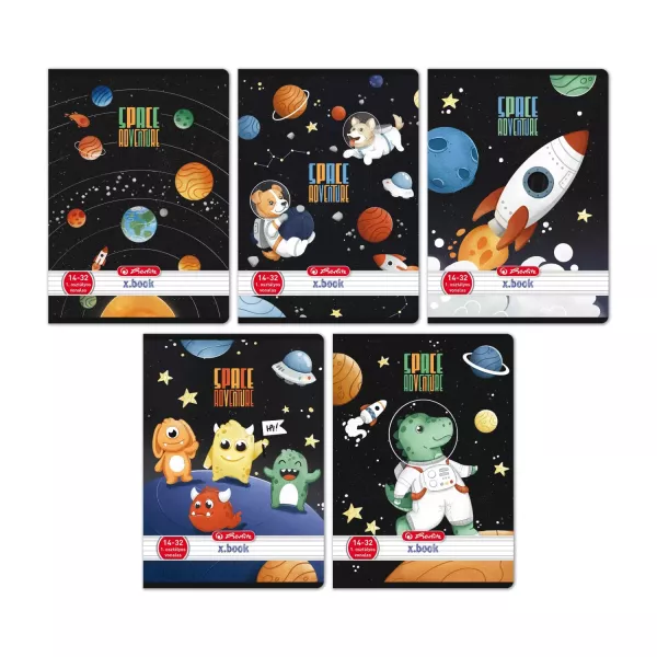 Space Adventures: Cuaderno rayado A5, 1er grado, 14-32 - varios tipos