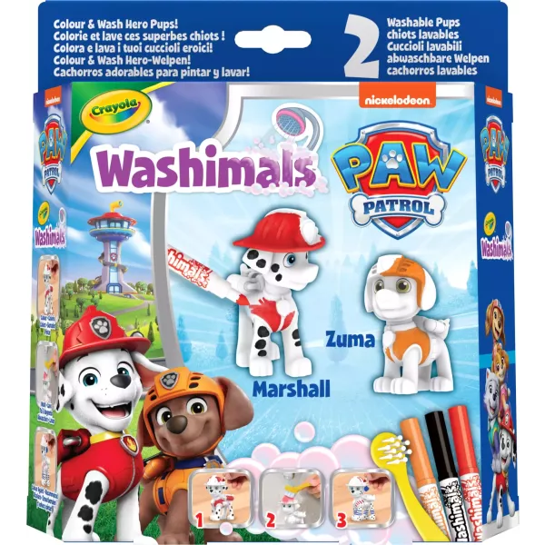 Crayola Washimals: Kimosható Mancs őrjárat figura, 2 db - Marshall és Zuma