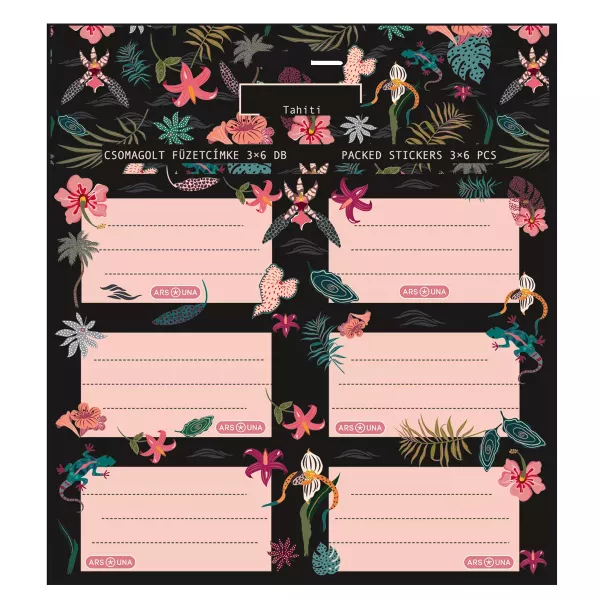 Tahití: Etiqueta para cuadernos - paquete de 3 x 6 unidades