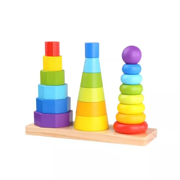 Tooky Toy: Toronyépítő játék - 17 db-os CSOMAGOLÁSSÉRÜLT