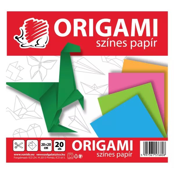 ICO Süni: Origami lapok - 20 x 20 cm, 20 lapos akciós termékkép 1