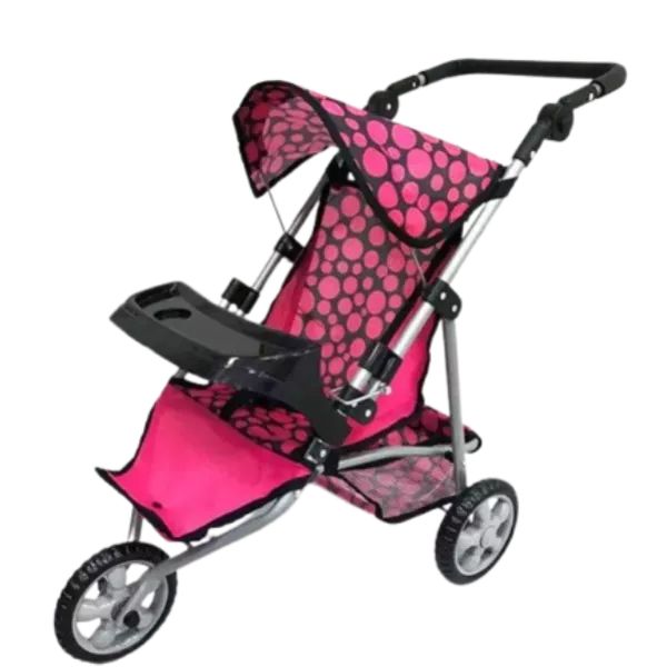 Pöttyös játék babakocsi - háromkerekű