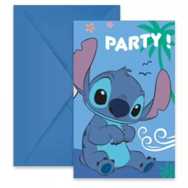 Stitch: Party meghívó borítékkal - 6 db-os akciós termékkép 1
