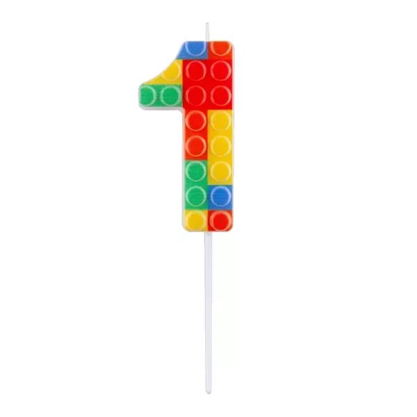 Építőkocka mintás gyertya - 1 akciós termékkép 1