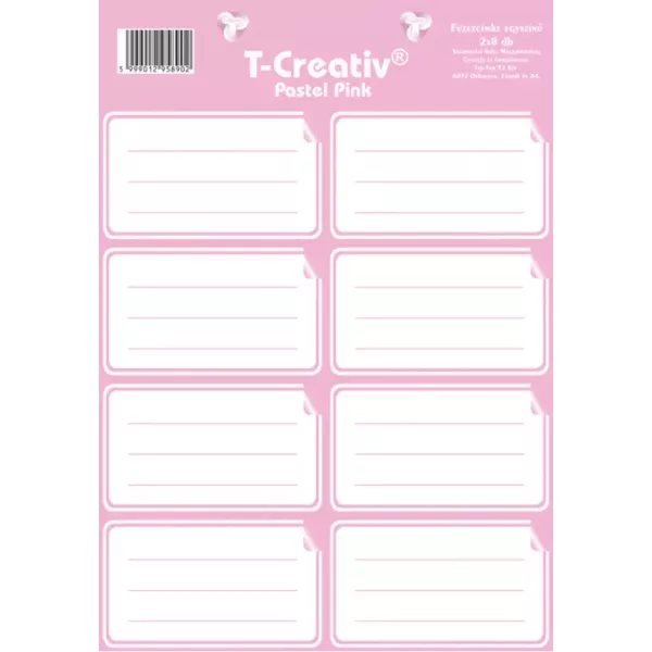 T-Creativ: Etiquetas de caderno com borda rosa - 2 x 8 unidades