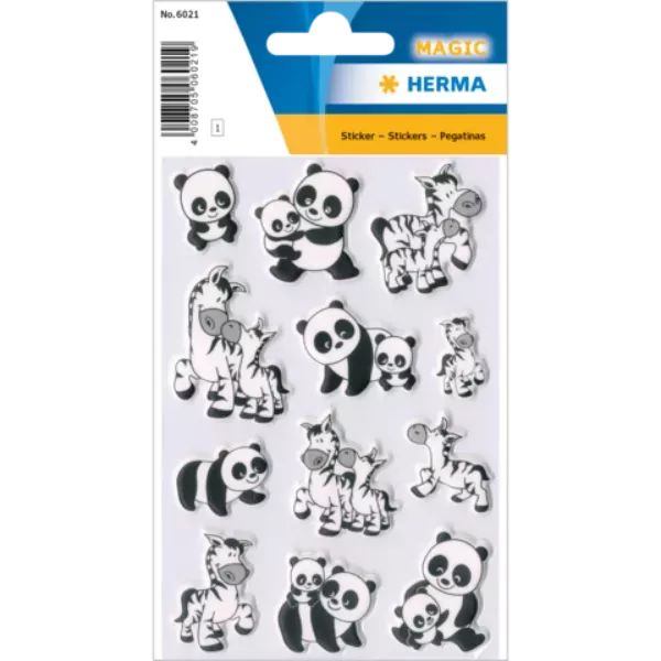 Herma: Panda és zebra mintás matrica akciós termékkép 1