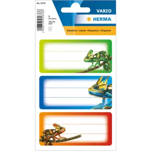 Herma: Etiquetas de cuaderno con diseño de gecko - 9 piezas