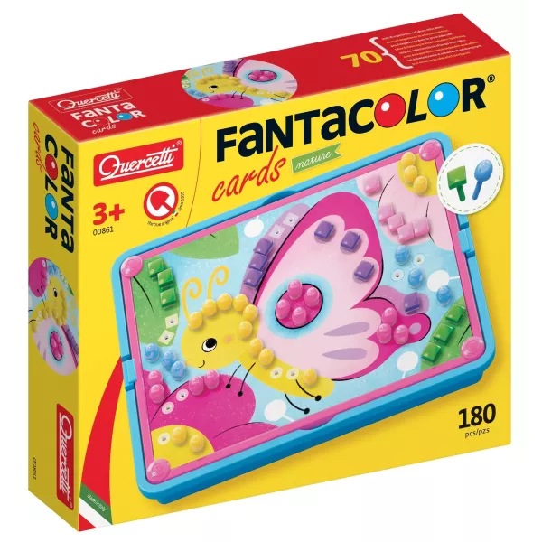 Quercetti: Puzzle Fantacolor com pinos - borboleta, 180 peças