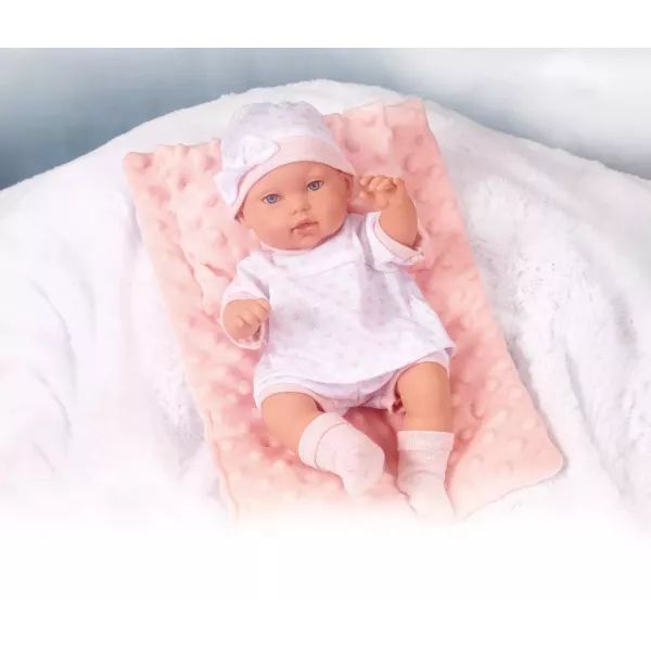 Puha játékbaba dobozban, pink - 33 cm