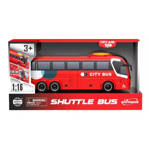 Játék busz fény- és hanghatásokkal, 1:16 - piros