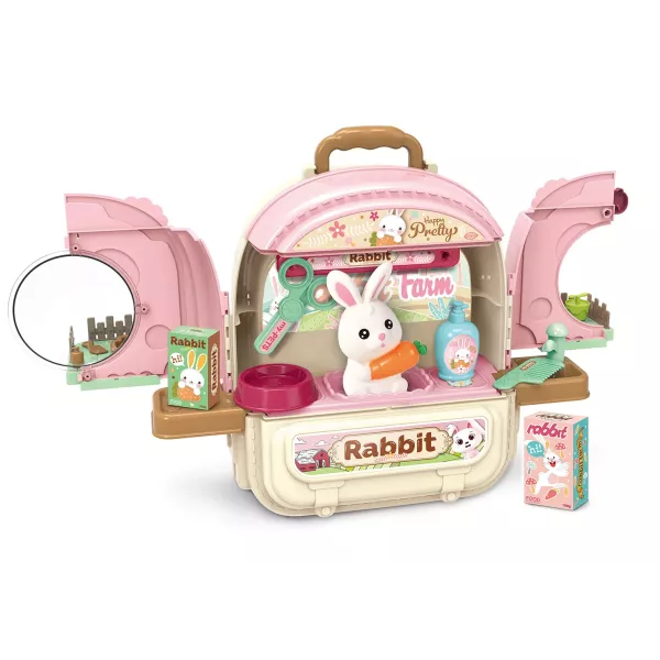 Toilettage pour lapins 3 en 1 et ferme de figurines animaux